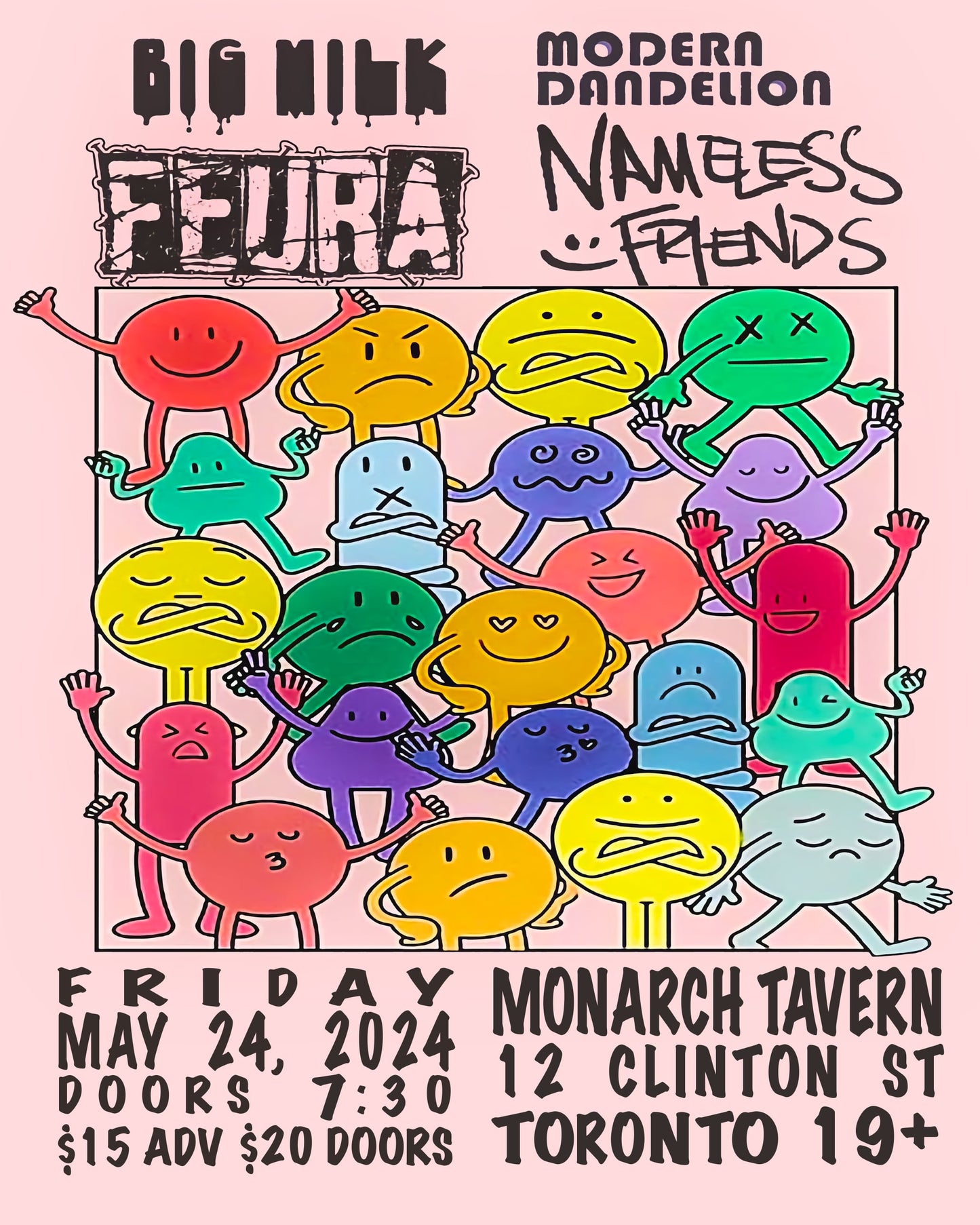 FEURA / NAMELESS FRIENDS / BIG MILK / MODERN DANDELION - MONARCH TAVERN - MAY 24, 2024